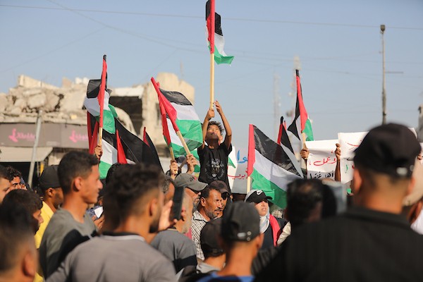 مسيرة بمدينة غزة في 23 يوليو/تموز 2026، إحياءً لذكرى مرور أكثر من ألف يوم على بدء الحرب.(صورة: بلال أسامة )