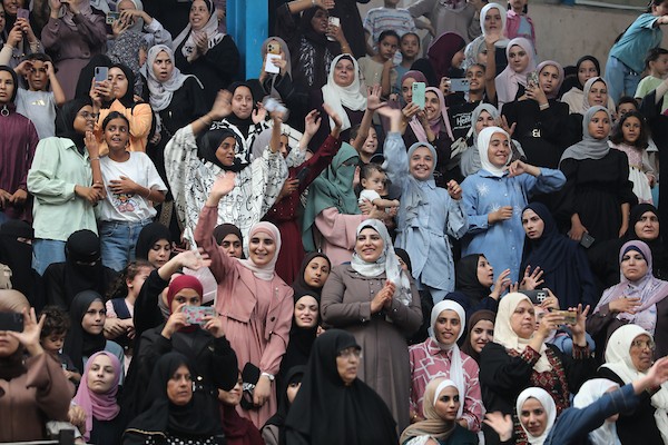 حفل تخرج في كلية العلوم التطبيقية الجامعية بمخيم النصيرات للاجئين وسط قطاع غزة في 24 سبتمبر/أيلول 2026. تصوير: حسن الجدي