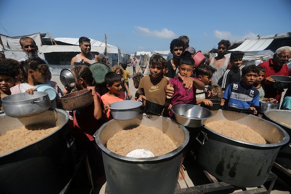 تجمع فلسطينيون نازحون لتلقي وجبات طعام من مطبخ خيري في غرب مدينة غزة، قطاع غزة، في 7 سبتمبر/أيلول 2026. (صورة: بلال أسامة)