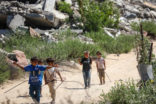 فلسطينيون نازحون يمارسون أنشطتهم اليومية داخل خيام نُصبت قرب منازلهم المدمرة في حي الزيتون، جنوب مدينة غزة، في 28 سبتمبر/أيلول 2026. (صورة: بلال أسامة)