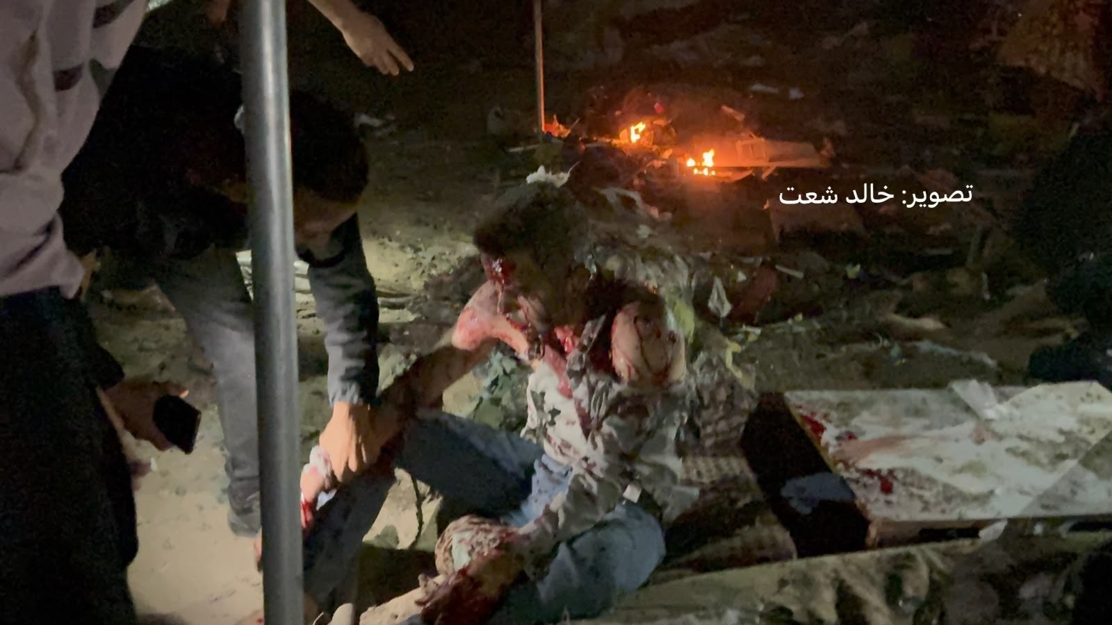 مكان القصف قبل قليل غرب خانيونس.jpg