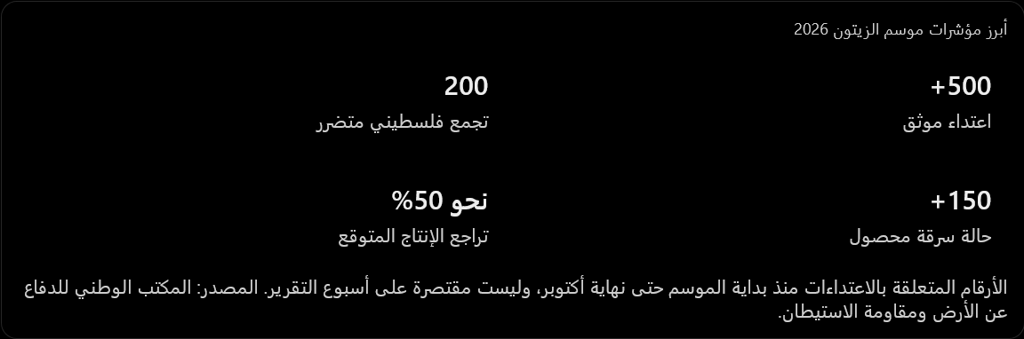 أبرز مؤشرات موسم الزيتون 2026