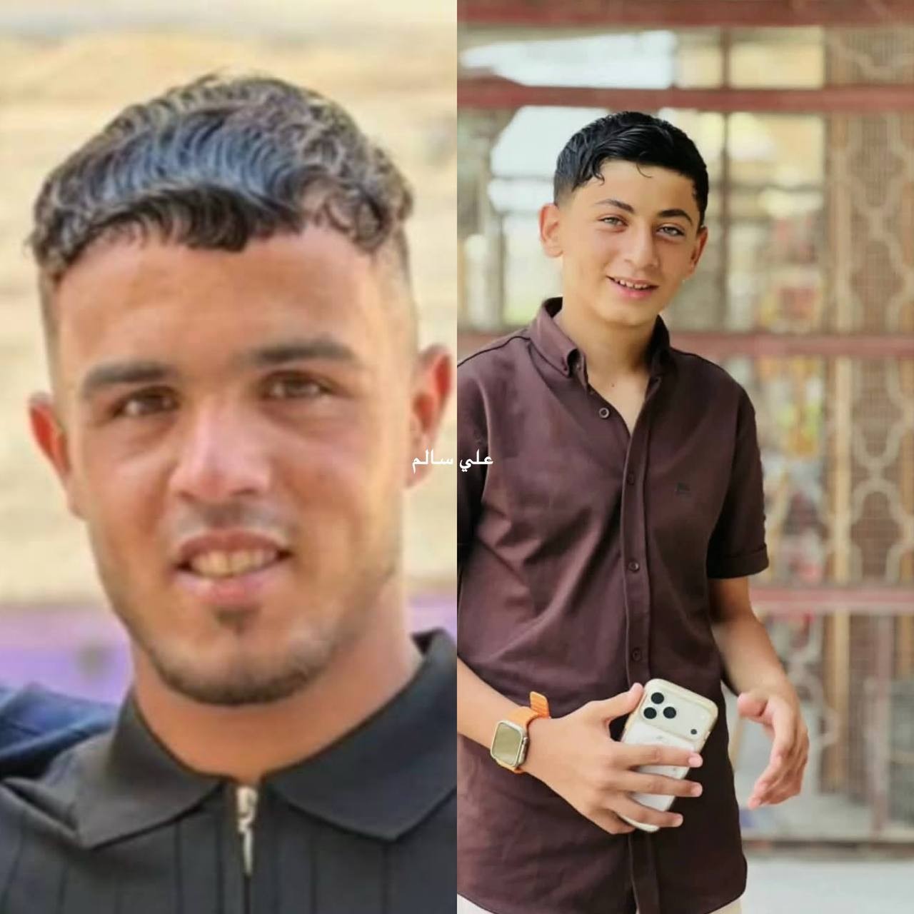 استشهاد الشابين وليد محمد شكشك ويوسف سليم أبو غالي، جراء استهدافهما بطائرة استطلاع أثناء تكسير حجارة المنازل المدمرة بمنطقة قيزان أبو رشوان في خان يونس.jpg
