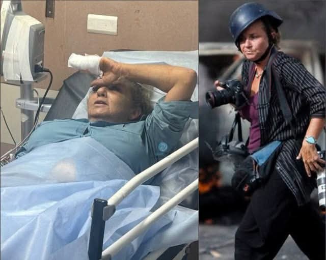 إصابة مراسلة واشنطن بوست هايدي ليفين ( 63 عاما) بكسور وجروح جراء اعتداء مستوطنين عليها أثناء تغطيتها قطف الزيتون في قرية أبو فلاح شمال رام الله.jpg